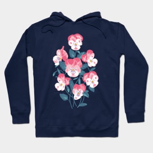 Pink Pansy Flowers Hoodie